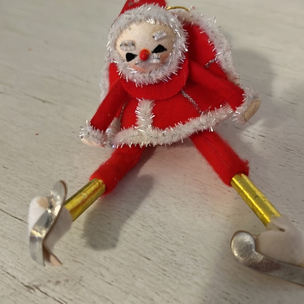 Lot vintage MCM Japan pixie elves Christmas pipe cleaner ornaments - Picture 8 of 10